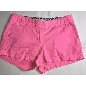J. Crew Chino Shorts Womens Size 6 Neon Pink Broken-In Cotton 3"
